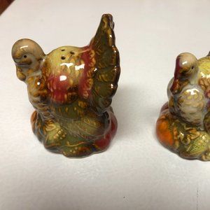 Set of New Vintage Turkey Pumpkin Salt & Pepper Shakers
